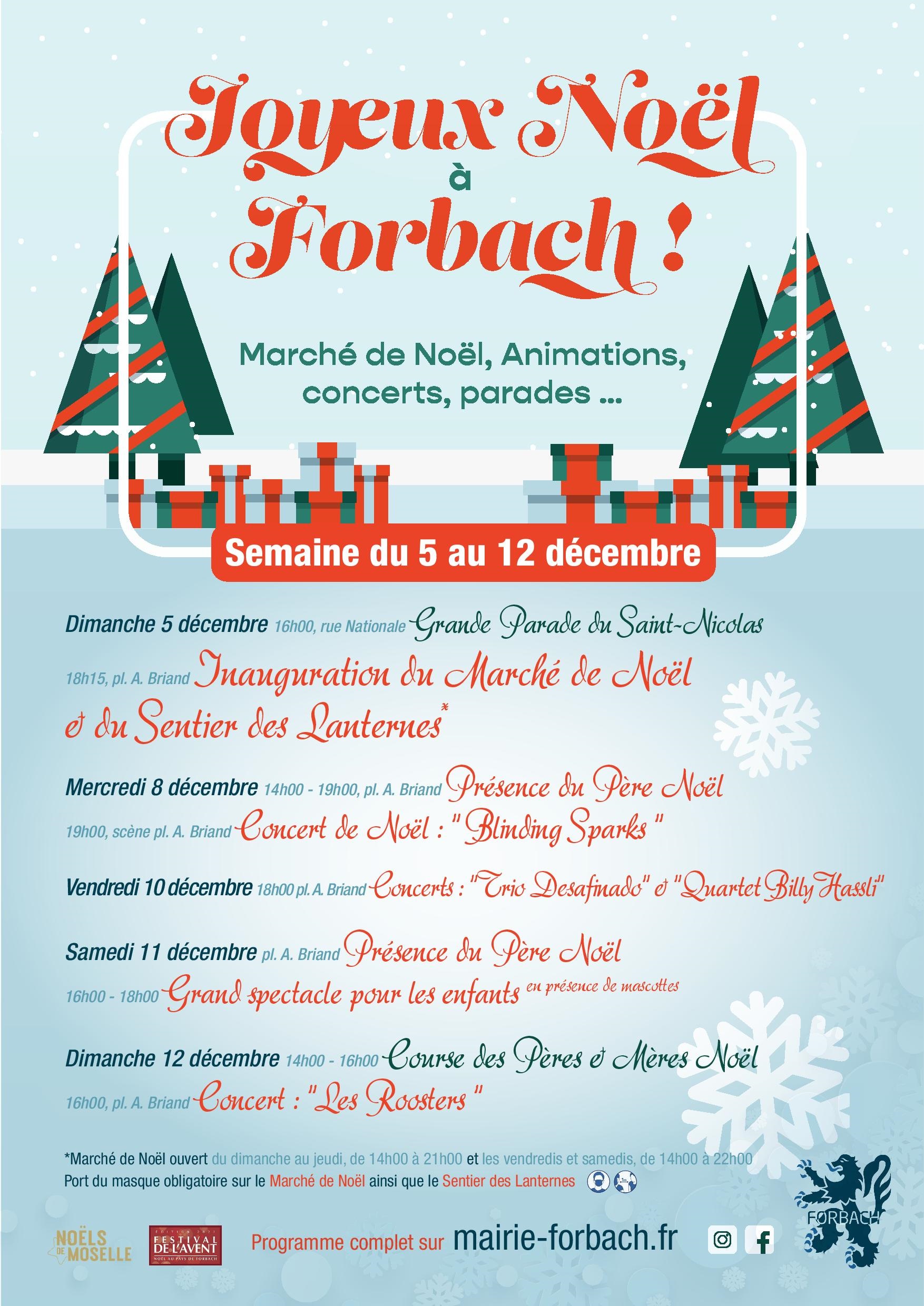 Affiche Joyeux Noël à Forbach - Semaine du 5 au 12 décembre 2021
