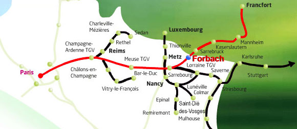 Ligne ferroviaire passant par Forbach